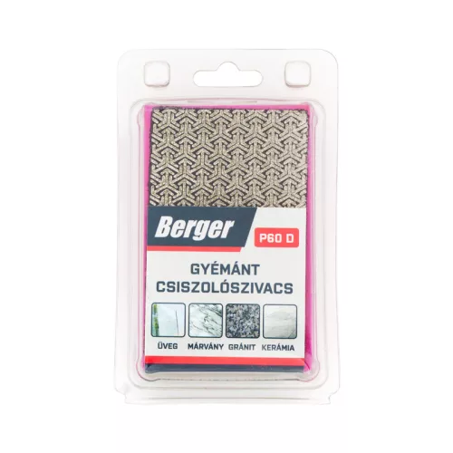 BERGER gyémántszemcsés csiszolószivacs 55x90x25 P60D lila
