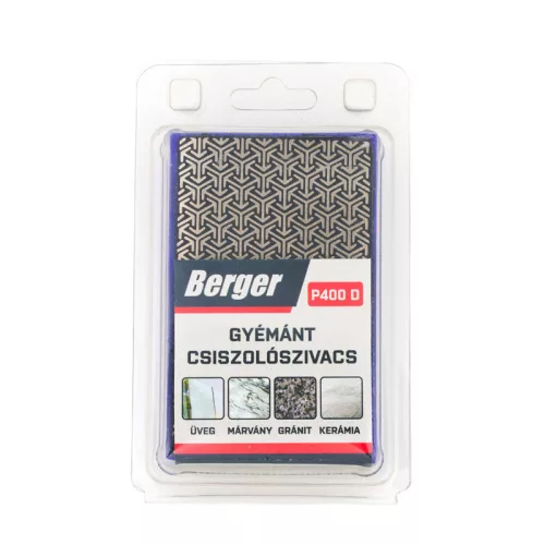 BERGER gyémántszemcsés csiszolószivacs 55x90x25 P400D kék