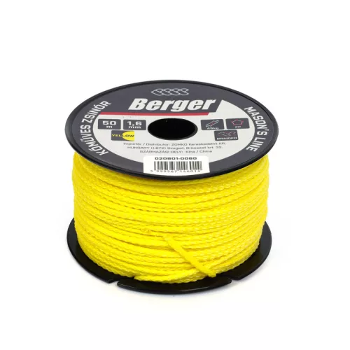 BERGER fonott kőműves zsinór PP 1,6mm/50m fluoreszkáló sárga