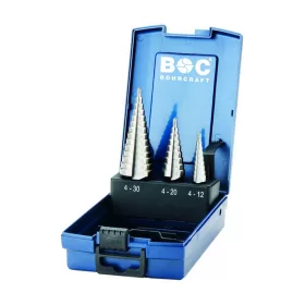  BOHRCRAFT lépcsős lemezfúró készlet HSS 3r. 4-30 STB3-K ABS-Box
