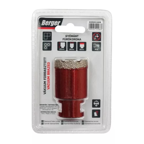 BERGER menetes gyémánt fúrókorona 35x60xSH10mm/M14