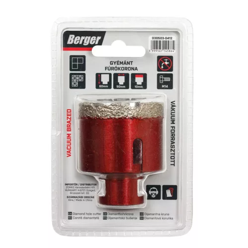 BERGER menetes gyémánt fúrókorona 50x60xSH10mm/M14