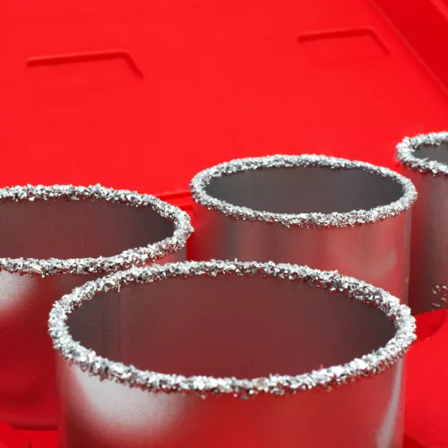 BERGER keményfém szemcsés csempelyukfúró készlet 8r. HM 33-83mm kofferben