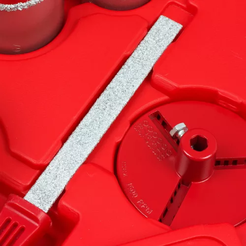 BERGER keményfém szemcsés csempelyukfúró készlet 8r. HM 33-83mm kofferben