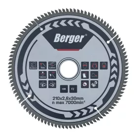   BERGER körfűrésztárcsa keményfém trapéz fogazattal HM 250x2,8x30mm Z100/FZ/TZ