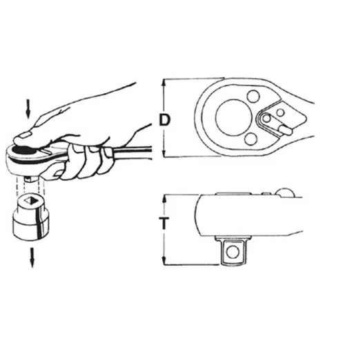 HANS 1/4" racsnis hajtókar 36T Quick CrV 2100NQ