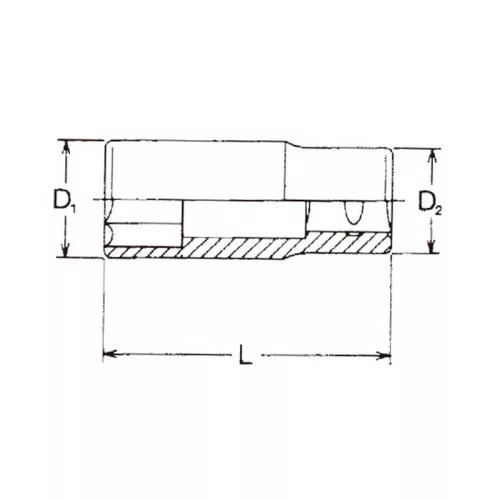 HANS 3/8" hosszú dugókulcsfej 7x63mm CrV 3300M07