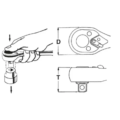 HANS 3/8" racsnis hajtókar 36T Quick CrV 3100NQ