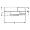 HANS 3/4" hosszú dugókulcsfej 24x90mm CrV 6300M24
