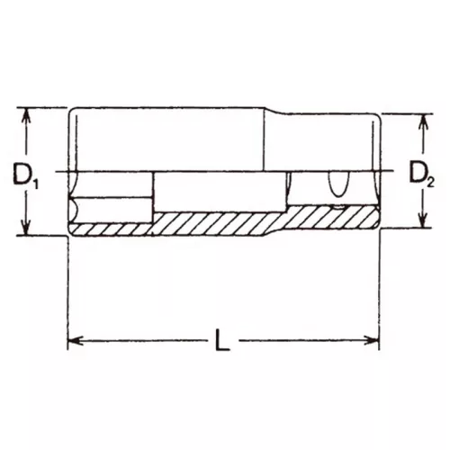 HANS 3/4" hosszú dugókulcsfej 24x90mm CrV 6300M24