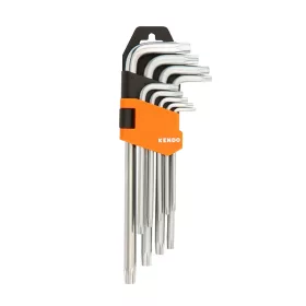   KENDO furatos TORX kulcs készlet hosszú 9r. T10-T50 CrV No.20742