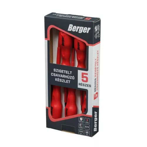 BERGER VDE szigetelt csavarhúzó készlet 5r. SL+PH CrV