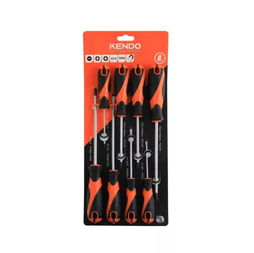 KENDO csavarhúzó készlet 8r. SL+PH+PZ mágneses CrV No.85115