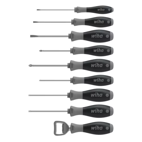 WIHA Softfinish LIMITÁLT 85 éves születésnapi csavarhúzó készlet 9r. SL+PH+T+Sörnyitó No.46544