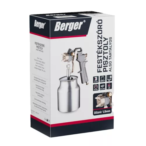 BERGER festékszóró pisztoly alsó tartályos 1000ml d1,5 ZL-990SS