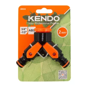   KENDO csaptelep elosztó 2 utas 3/4"-1/2" belső menettel ABS No.60644