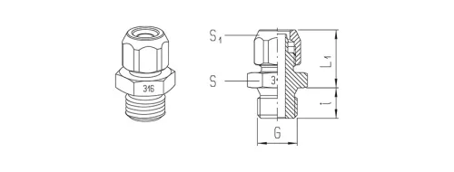 151X4-10/8-1/4. Hollanderes egyenes csatlakozó - INOX
