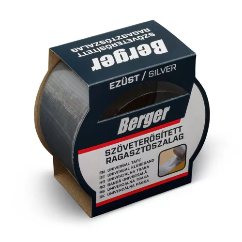 BERGER szöveterősített ragasztószalag 10mx48mm/0,17mm ezüst