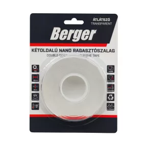   BERGER kétoldalú nano ragasztószalag 3mx30mm/2mm víztiszta