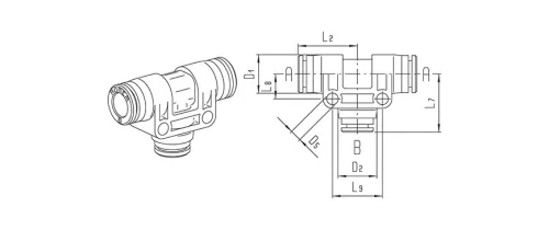 954P-12. Dugaszolható T-összekötő