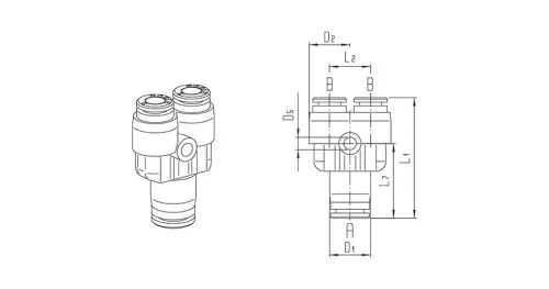 982P-10. Dugaszolható Y-összekötő