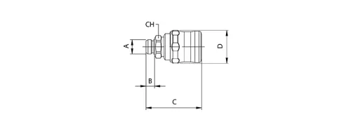 A-00661-1/2. Gyorscsatlakozó kuplung, külső menettel - DN7,5 - biztonsági
