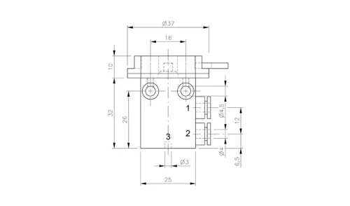 BA 311 243. 3/2-es kézi működtetésű szelep - pif 4mm