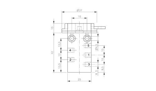 BA 511 201. 5/2-es kézi működtetésű szelep - M5
