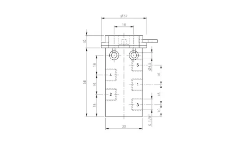 BA 511 301. 5/2-es kézi működtetésű szelep - G1/8"