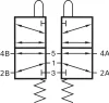BA 730 301. 7/3-as kézi működtetésű szelep - 2db 5/2-es szelep - G1/8"
