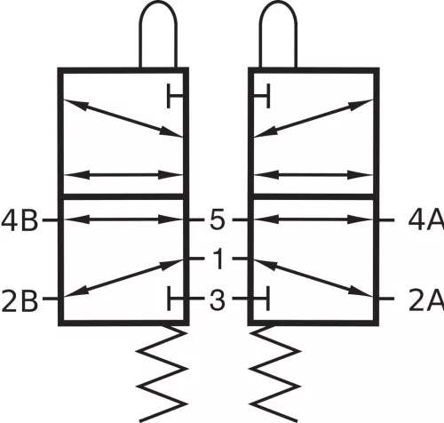 BA 730 301. 7/3-as kézi működtetésű szelep - 2db 5/2-es szelep - G1/8"