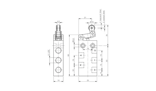BL 511 301. 5/2-es billenőgörgős szelep - G1/8"