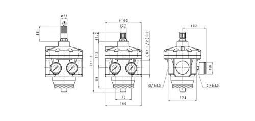 DRP.87/10. Elővezérelt nyomásszabályzó egység - 10 bar (SS-8)