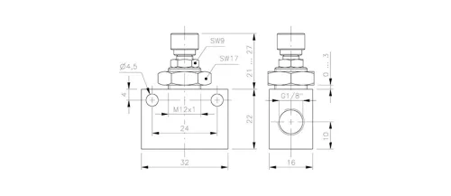 DR 501. Fojtó-visszacsapó szelep - G1/8"
