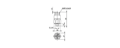 DS-0180. Nyomáskapcsoló - 1...10 bar - G1/4" - külső menettel