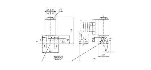 EAV-211-A20-1/8FK-00. 2/2-es direkt vezérlésű MINI szelep - alaphelyzetben zárt - G1/8" - VITON