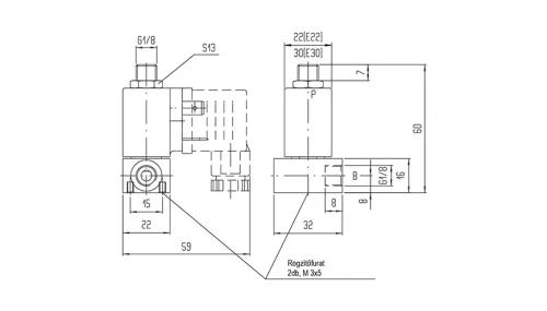 EAV-211-B15-1/8F-00. 2/2-es direkt vezérlésű MINI szelep - alaphelyzetben nyitott - G1/8" - VITON