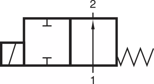 EAV-211-B15-1/8F-00. 2/2-es direkt vezérlésű MINI szelep - alaphelyzetben nyitott - G1/8" - VITON