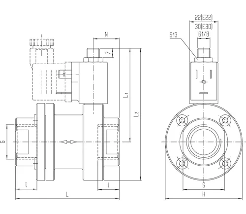 EGV-711-Z77-1/2BP-00. 2/2-es elektromos vezérlésű, segédlevegős működtetésű GAMMA szelep - NBR, INOX
