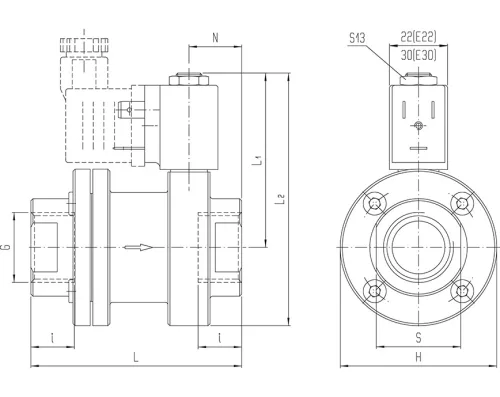 EGV-713-A79-5/4BN-00. 2/2-es elektromos vezérlésű GAMMA szelep - NBR, INOX
