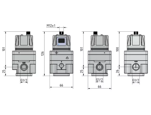 ER-212. Proporcionális nyomásszabályozó - G1/2 - 0,05-9 bar - 4-20 mA