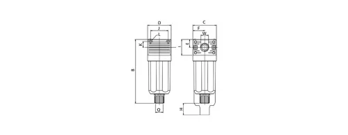 F-0-1/4. Szűrő egység - 15 bar - 20 mikron (A-0)