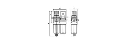 FRL-0-1/4. Levegő-előkészítő egység - 12 bar - 20 mikron (A-0)