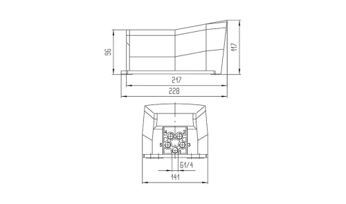 FV 511 801. 5/2-es pedál működtetésű szelep, monostabil - G1/4"