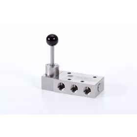   HVR 533 701 VES. 5/3-as kézi működtetésű szelep, középállásban nyitott - G1/4" - INOX
