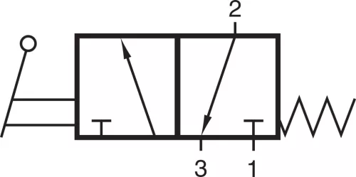 HV 311 501 TT. 3/2-es kézi működtetésű szelep, monostabil - G1/8" - hidegálló