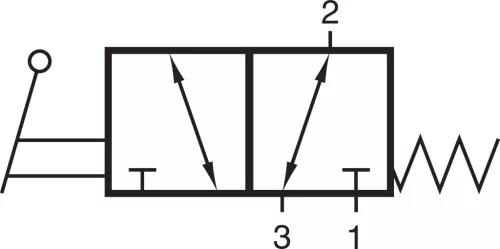 HV 311 501. 3/2-es kézi működtetésű szelep, monostabil - G1/8"