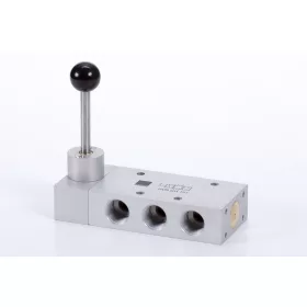   HV 533 121. 5/3-as kézi működtetésű szelep, középállásban nyitott - G1/2"
