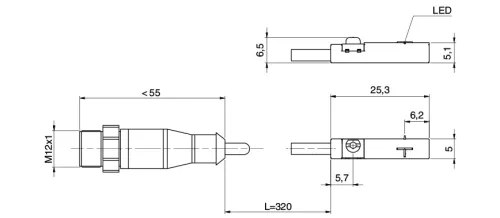 ISTH3-30-0,3-M12EX. Közelítéskapcsoló - T-nútos - PNP - 10-30V DC - 0,3m - M12 - ATEX