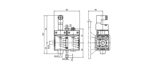 K2SA-014 - 230 AC. Elektromos vezérlésű lágyfeltöltő egység - 10 bar (FS-0)